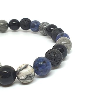 Bracelet gris anthracite bleu noir 2
