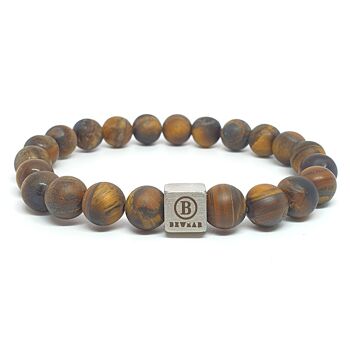 Bracelet en bois de perles marron Moyen : 18-19cm 1