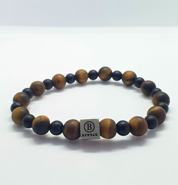 Ensemble de bracelets en perles de pierres précieuses Tiger Eye Medium: 18-19cm 5