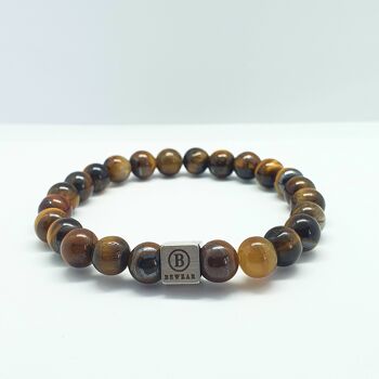 Ensemble de bracelets en perles de pierres précieuses Tiger Eye Grand: 19-20cm 3