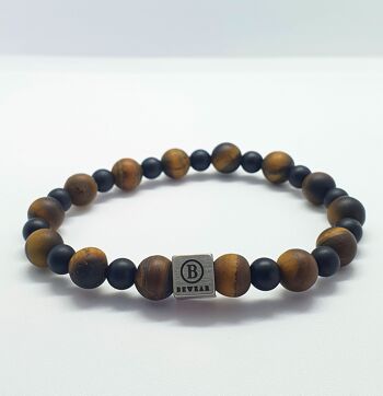 Ensemble de bracelets en perles de pierres précieuses Tiger Eye Grand: 19-20cm 5