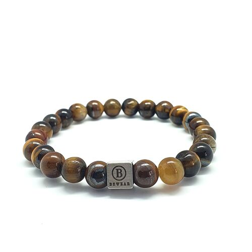 Tiger Eye edelsteen kralen armband Large: 19-20cm