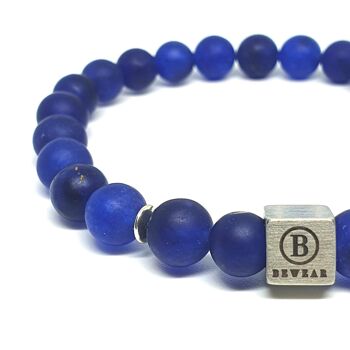Ensemble de bracelets triples perles bleues Moyen : 18-19cm 3
