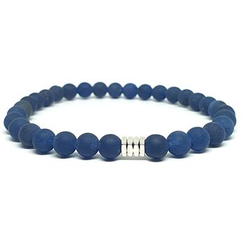 Ensemble de bracelets triples perles bleues Moyen : 18-19cm 4