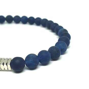 Ensemble de bracelets triples perles bleues Moyen : 18-19cm 5