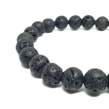 Bracelet en perles de pierres précieuses aspect titane Petit : 17-18 cm 4