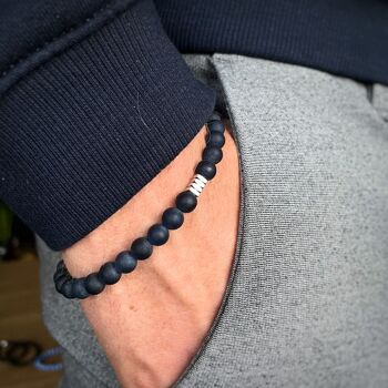 Bracelet en perles bleu foncé Extra petit : 16-17cm 4