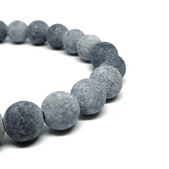 Bracelet en perles de pierres précieuses blanches Howlite Petit: 17-18cm 4