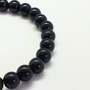 Bracelet perlé brillant noir Extra Large : 20-21cm 4