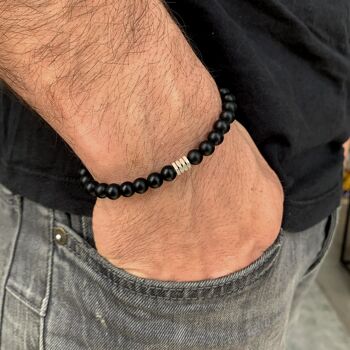 Bracelet en perles de pierre naturelle en bois Extra petit : 16-17cm 2