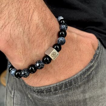 Bracelet en perles de pierre naturelle labradorite Petit : 17-18cm 3