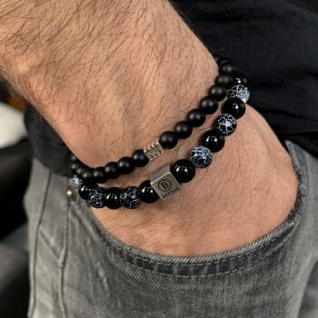 Bracelet en perles de pierre naturelle labradorite Petit : 17-18cm 4