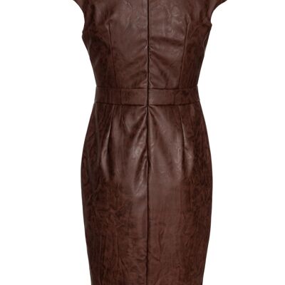 Schokoladenbraunes Kleid aus Kunstleder