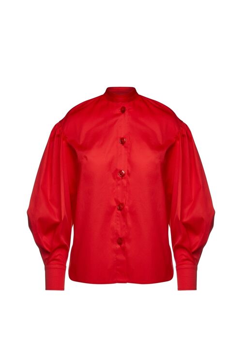 Red Shirt with Bishop Sleeves