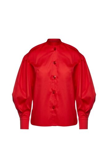 Chemise rouge à manches évêque 1