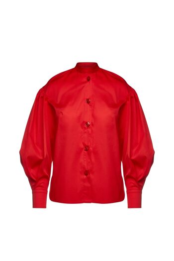 Chemise rouge à manches évêque 6