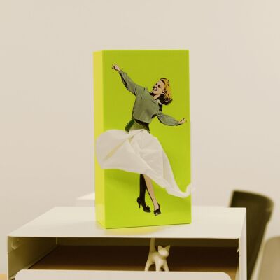 Grünes Tissue-Up-Mädchen – Pin-Up-Taschentuchbox – Retro – Geschenk