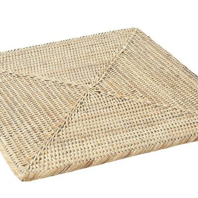 Kiko square placemat in white limed rattan