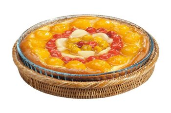 Plat à tarte rotin et Pyrex Tatin