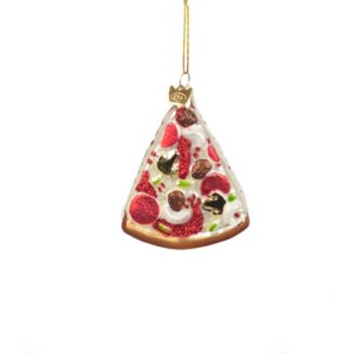 Pizza Slice Glass Ornament
