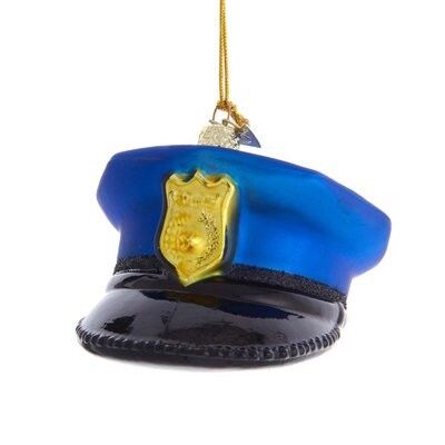 Police Hat Glass Ornament