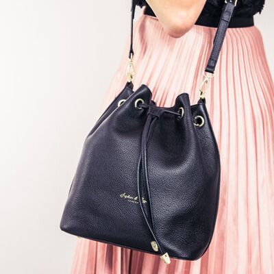 Sac à dos et bandoulière – Cuir pleine fleur noir