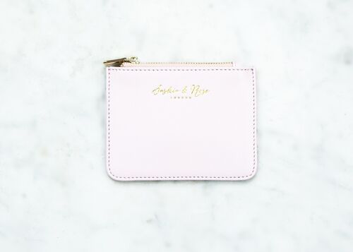 Mini zip coin purse – Pink nappa