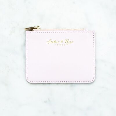 Mini porte-monnaie zippé – Nappa rose