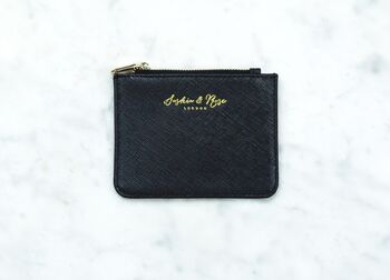 Mini porte-monnaie zippé – Nappa noir