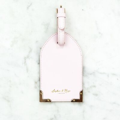 Luggage tag – Pink nappa