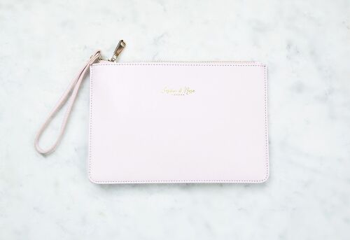 Mini zip clutch – Pink nappa