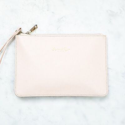 Mini zip clutch – Nude nappa