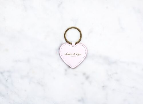 Heart keychain – Pink nappa