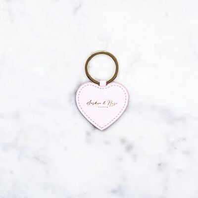 Heart keychain – Pink nappa