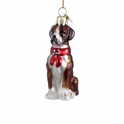 Boxer Dog Glass Ornament