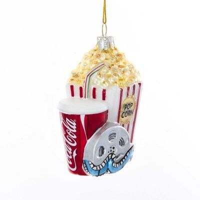 Coke Popcorn Glass Ornament