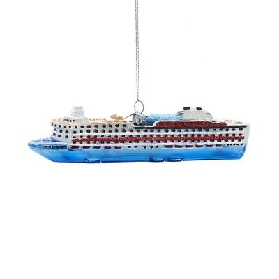 Cruise Ship Glass Ornament