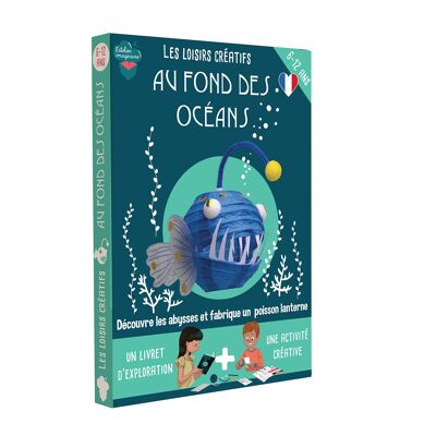 Mobile fish lantern making box for children + 1 book - DIY kit/children's activity in French