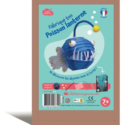 Mobile fish lantern making box for children + 1 book - DIY kit/children's activity in French