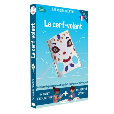 Kite making box for children + 1 book - DIY kit/children's activity in French
