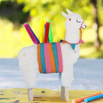 Coffret fabrication Pot à crayon Lama pour enfant +1 livre - Kit bricolage/activité enfant en français 2