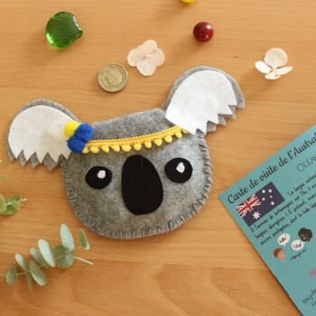 Coffret fabrication pochette koala en feutrine +1 livre - Kit bricolage/activité enfant en français 2