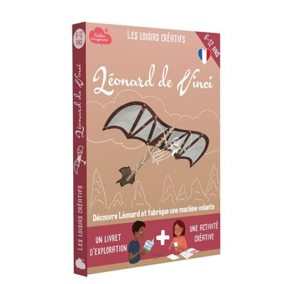 Coffret fabrication machine Léonard de Vinci pour enfant + 1 livre - Kit bricolage/activité enfant en français