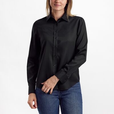 Camicia classica in Tencel - Nera