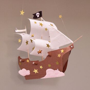 Coffret fabrication mobile bateau pirate pour enfant Peter Pan+ 1 livre - Kit bricolage/activité enfant en français 2