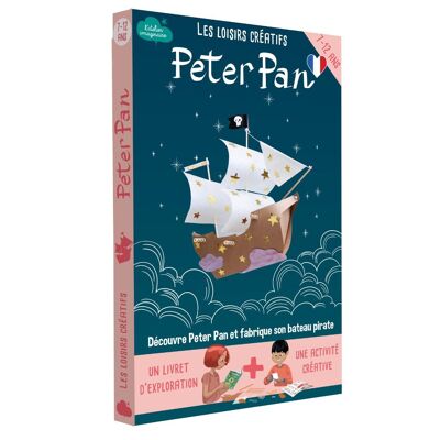 Scatola mobile per la produzione di navi pirata per bambini Peter Pan + 1 libro - Kit fai da te/attività per bambini in francese