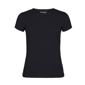 T-shirt O-cou en coton bio - Noir 6