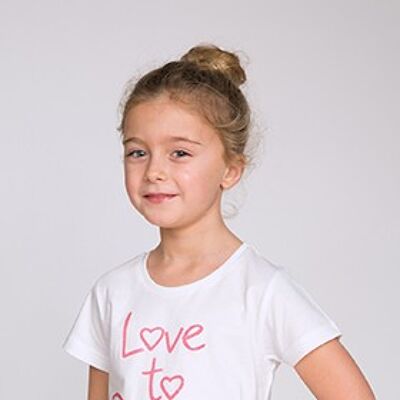T-shirt blanc Love to Dance âge 3-4 ans