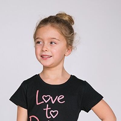 T-shirt noir Love to Dance âge 3-4 ans