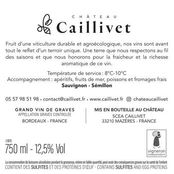 Chateau Caillivet AOC Graves Blanc 2022 3